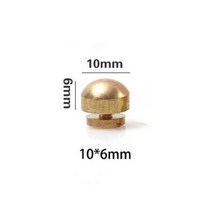가죽공예 재료 부자재 20pcs 솔리드 브래스 핸드백 피트 Nailheads 스터드 스크류 백 버킷 모양 리벳 가죽, 01 Round head 10x6mm