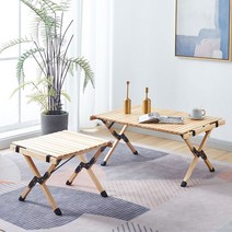 감성캠핑 접이식 원목 초경량 감성 캠핑 폴딩 우드 롤테이블 전용가방포함