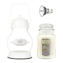 양키캔들+ 스텔라 캔들워머(스노우) 빛조절 세트 (전구1개), 웨딩데이