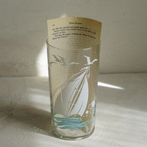 빈티지 앵커호킹 바다 유리컵 미국 수입 엔틱, 1개