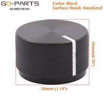오디오 앰프 음향 20x17mm 30x18mm 가공 솔리드 알루미늄 볼륨 포인터 노브 전위차계 캡 버튼 6mm 홀 하이, 04 30x18mmBlack, 04 30x18mm-Black