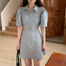 여성 여름 데일리 비제트 반팔 미니 원피스