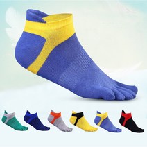 MUWEI 사계절 남성 스포츠 아웃도어 발가락 양말 배색 캐주얼 통풍 짧은 발가락 양말 6벌 세트