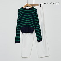 코인코즈 라운드넥 골지 단가라 크롭 니트 (IY2AP7090)