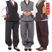 겨울 여자 개량한복 생활한복 누빔 누비 배색 절옷 기모안감 / 정담누비조끼