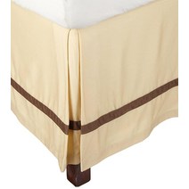 Superior 300수 100% 면 호텔 컬렉션 38.4cm 드롭 트윈 XL 베드 스커트 모카 꿀, Twin XL