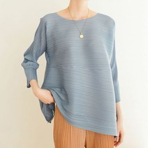 플리츠 플리츠Changpleat 여성용 불규칙 티셔츠 2021 가을 issey 주름 탑