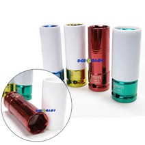 휠너트소켓 휠볼트렌치 알로이휠보호소켓 얇은소켓 1/2인치 휠너트 소켓 17mm~22mm AT6016A, 22mm