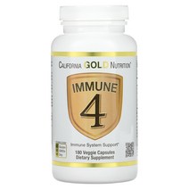 California Gold Nutrition Immune 4 이문 면역계 지원 베지 180캡슐 X 2개 아연 비타민 C D 셀레늄 미네랄, 180 개