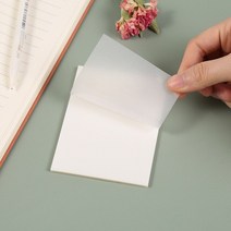 투명 접착 메모장 Transparent Sticky Notes with Scrapes Stickers Pads Posted it Paper Clear Notepad S, 01 95x75mm white
