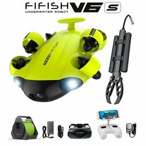 수중드론 수증카메라 액션캠 FIFISH 20 다이빙 로봇 4K 드론 VR 박스 100M 케이블 스풀 구조 암 인양 지능형 RC 낚시 V6s