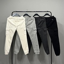 맨스토리 남자 겨울 에어팟 D링 피치기모 카고조거 밴딩팬츠