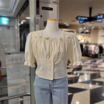 트렌드컬렉션 SH02 스퀘어 반팔 블라우스 TRBL228Z1
