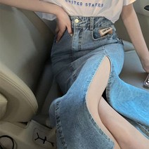 청치마바지 흑 치마 롱 데님 청 하체비만 스판 스커트 빅사이즈 하비 멜빵