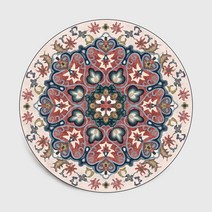 국경 간 에스닉 스타일 유럽 만다라 꽃 라운드 침실 거실 모델 룸 크리스탈 벨벳 카펫 바닥 매트 사용자 정의