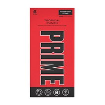 Prime Hydration + 스틱 팩 | 전해질 음료 믹스 | 10% 코코넛 워터 | 250mg BCAA | 항산화 물질 | 천연 향 | 무설탕 | 쉽게 열 수 있는 1인용 스, Tropical Punch