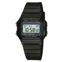 카시오 CASIO 남여공용 레트로 블루블랙 EL라이트 풀오토칼렌더 시보알람 우레탄 전자손목시계