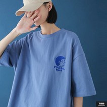 가바바 여성 오버핏 반팔티 애니매이션 친구들 심플 로고 포인트 데일리 반팔티셔츠 G61652