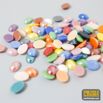 도자기 타일조각 반쪽 타원 약100g 비즈 꾸미기 장식 재료, 타원 대형, 약100g (약115개)