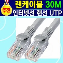 안정적인 빠른속도 노트북 공유기 모뎀 컴퓨터 네트워크 랜선 랜케이블 CAT5e UTP 인터넷연결선 인터넷선, 30미터