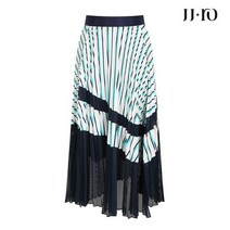JJ지고트 JJ.ro 메쉬 배색 스트라이프 스커트 GL4A0SKR3