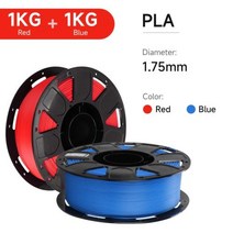 휴비나인 3d펜잉크 CREALITYPLAPETG 175mm 필라멘트 PLA 3D 인쇄 재료 기포 없음막기워핑 강력한 본딩 모든 FDM 프린터용, red and blue
