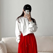 퍼니걸스 6138 라운드 사선 언발 맨투맨 긴팔 티셔츠 여성의류