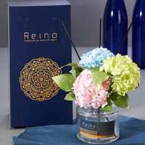 [레이나퍼퓸] 스노우수국 플라워디퓨저 150ml, 선택1:블루_투명병 / 선택2:드롭스