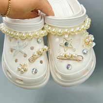 ANKRIC 신발 DIY 액세서리 진주 체인 불가사리 액세서리 샌들 버클
