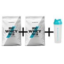 마이프로틴 임팩트 웨이 프로 1kg+1kg 유청 단백질 보충제 WPC 쉐이커 무료 증정, 바닐라, 내추럴 초콜릿, 2개