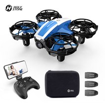 홀리스톤 HS210P 카메라드론 어린이 입문용 교육용 미니드론 배터리3개 수납백 포함, 파랑