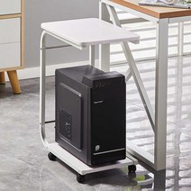 이동식 본체 받침대 다이 수납장 받침 트레이 거치대 PC 선반 데스크탑 홀더, T16화이트 우드 높이64cm