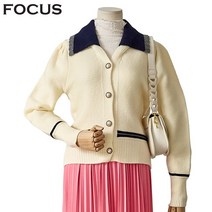 포커스 카라배색진주가디건 FBS3A7PKC0018