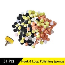 폴리싱 폴리셔 광택기 패드 30Pcs 1 인치 스폰지 연마 버핑 패드 키트 백업 손 도구 자동차 폴리 셔 왁 스, 04 yellow
