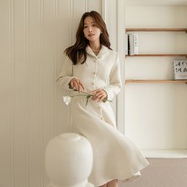 DRN351 트위드 카라 머메이드 원피스