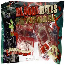 Bloody Bites Oozing Candy Blood Bags with Glow in the Dark Fangs Watermellon Flavor １ Bag of 8 Pac, 1
