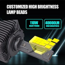 폭스바겐 Carshark D3S canbus 헤드라이트 HID 터보 40000LM CSP 칩 110W 플러그 앤 플레이, 01 6000K_06 D8S