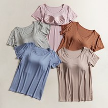 빅사이즈 캡내장 노브라 모달 티 티셔츠 반팔 1