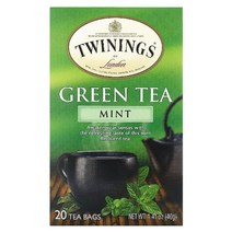 이지몰 Twinings (트와이닝) 녹차 Nightly Calm 천연 디카페인 티백 20개 40g(1.41oz) No.92936, 20 개, 민트