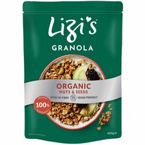 Lizis Granola Organic Nuts Seeds 리지스 그래놀라 오리지널 넛츠 앤 씨드 400g 3팩, 3개