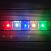 솔까든 태양광 매립등 70mm 사각 수정형 5개입 잔디등 타일시공 보도블럭시공, 빨강