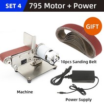 벨트샌딩기 미니 전기 벨트 기계 DIY 샌더 폴리셔 그라인딩 머신 휴대용 금속 엣지 샤프너 그라인더, 795 Motor withPower