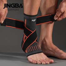 jingba support 1 pcs 3d 압축 나일론 스트랩 벨트 발목 발등인대파열, 주황색 붕대 발목, l-xl
