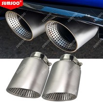sumtoo 1 Pcs 매트 304 스테인레스 스틸 자동차 머플러 팁 배기 시스템 파이프 범용