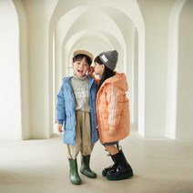 키즈 덕다운 후드 롱패딩