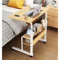 거실 침대 사이드 테이블 쇼파 이동식 높은 높이조절 보조 간이 미니 노트북책상 소형 대형, 선반형-소형, 블랙