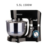 다기능 반죽기 1500W 반죽 믹서 5.5L 용량 상업용 가정용 계란 크림 샐러드나 케익 만들 때 사용, 02 Black_03 UK