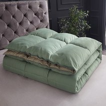 거위털이불솜 거위터다운 면이불 화이트구스털 5성급호텔 이불심 겨울이불 봄가을 두꺼운 보온 더블 창고정리, C02-(5성급호텔 이불)* 옅은그린+카멜