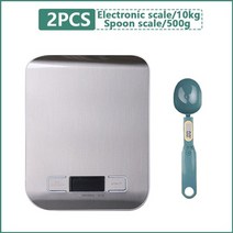 이유식 저울 핸드드립 커피 전자 베이킹 주방 510kg 디지털 lcd 디스플레이가있는 고정밀 식품 체중 감량 요리 을위한 무게 그램 및 온스, 10kg-숟가락 저울