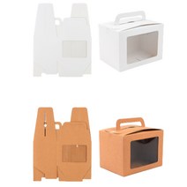 심플 사각 윈도우 단상자 에그 타르트 백일 떡 화과자 케이크 악세사리 팔찌 시계 비누 답례 기프트 쿠키 도넛 초콜릿 고급 포장 접이식 종이 케이스 박스, 소 - 화이트